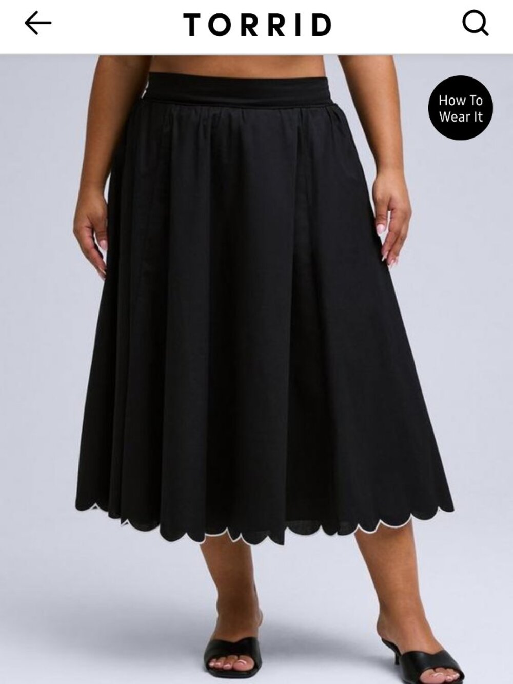 Black scallop edge skirt